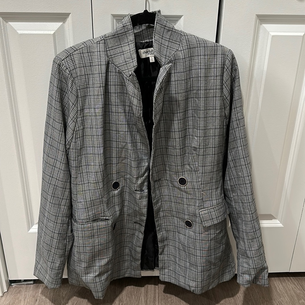 Like new L Charlotte Russe patterned gray blazer